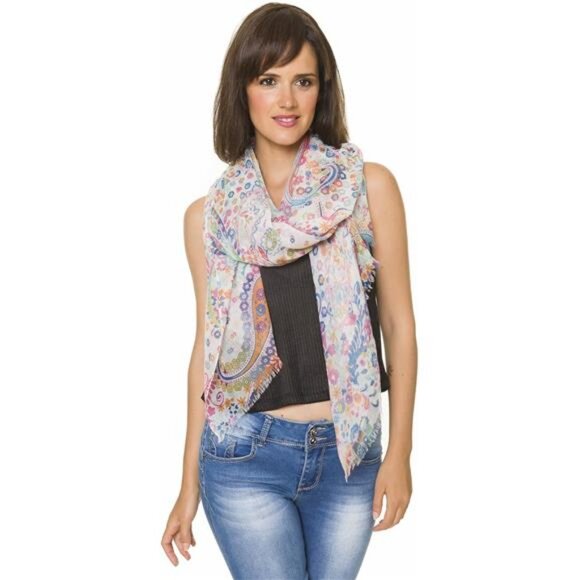 Lightweight Scarf for Women Paisley Shawl Wrap Summer Fall Fashion Accessories - Picture 2 of 6